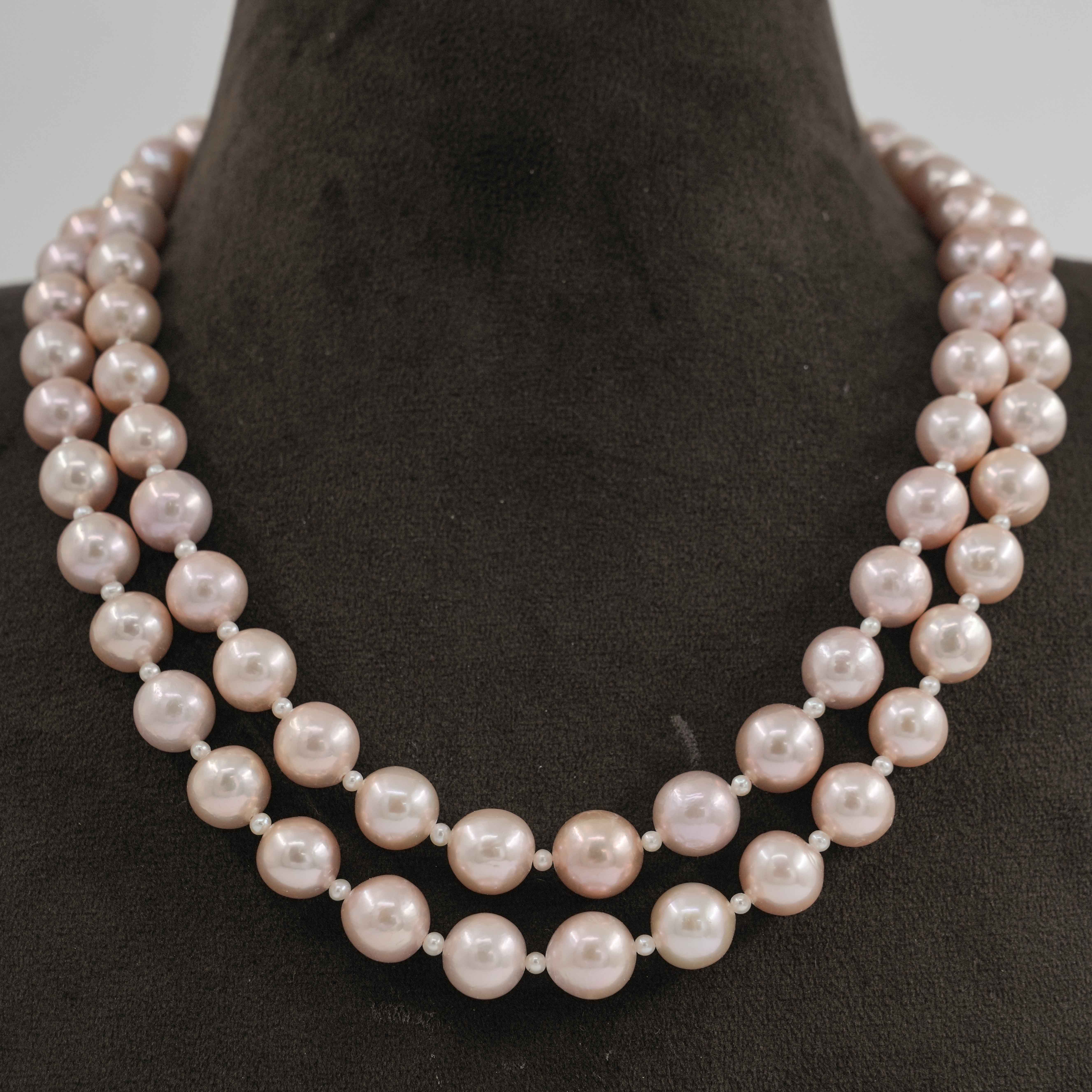 The Pearl Atelier by Kabra Pearls - Pink Peach Round Pearl Necklace